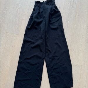 High-Waisted Black Wide-Leg Pants